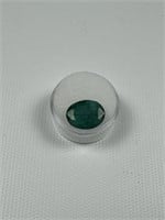 Brazilian Emerald oval cut and faceted gemstone