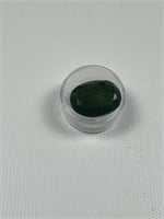 Brazilian Emerald oval cut and faceted gemstone