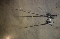 3PC SHIMANO, QUANTUM RODS AND REELS