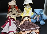 COLLECTION OF HANDMADE CHILDRENS DOLLS