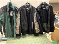 3 Winter Jackets-green & camo Xl- black L