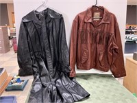 Leather Black Jacket 14, Brown leather XL, Suede