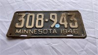 Minnesota 1946 license plate