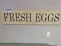 Metal fresh egg sign.