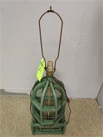 Green bird cage lamp