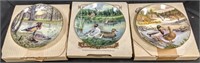 3 Duck Theme Collector Plates W COA Boxes