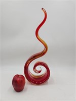 Vtg Murano Glass Dancing Red Flame Sculpture