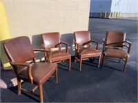Set of 4 matching leather office/conference chairs