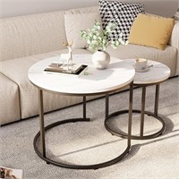 aboxoo Round Nesting Coffee Table Side Table Set