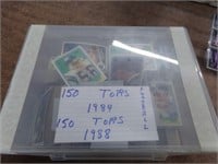 1984&1988 Football cards in plastic box