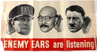 WWII US WAR DEPT ENEMY EARS ARE LISTENING POSTER