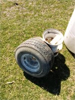 (4) Golf Cart Wheels, 1 w/ Tire