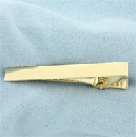 Engravable Tie Bar Clip in 14k Yellow Gold