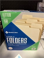 MM letter size manila folders 150ct