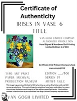 Irises In Vase 6 LTD EDT Signed Van Gogh Limited