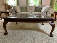 CLAW AND BALL FEET CHERRY COFFEE TABLE W/ 6