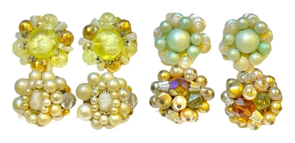 Gorgeous Clip On Bead Earrings