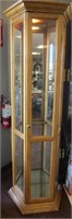 21x73in Tall Lighted Display Case - 4 Glass Shelve