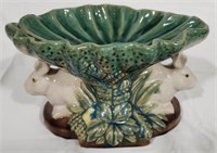 Maolica Style Rabbit Centerpiece Bowl