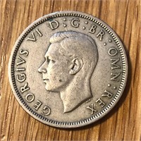 1948 UK 1/2 Crown 2 Shillings Coin