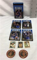 C4) FOUR ALL METAL COLLECTABLE BASKETBALL CARDS IN