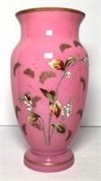 Pink Hand Painted Glass Vase