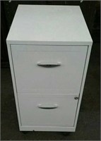 2 Drawer Metal File Cabinet On Wheels, Approx. 1