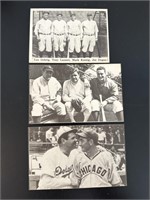3 vintage B&W MLB New York Yankees Babe Ruth