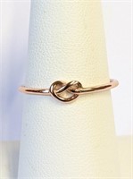 .925 Silver/RGP Love Knot Heart Ring Sz 8   H