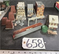 Model Train Track Scene Buildings