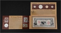 LOUIS & CLARK COINAGE & CURRENCY SET, IN ORIGINAL