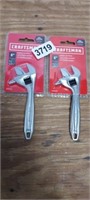 CRAFTSMAN 6" & 8" ADJUSTABLE WRENCHES, NEW