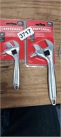CRAFTSMAN 6" & 8" ADJUSTABLE WRENCHES, NEW
