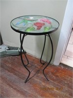Glass Top Accent Table w/Hummingbird