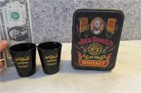3pc Jack Daniels Tin & Shot Glasses
