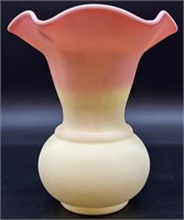 Fenton Burmese Ruffle Vase - Large (Blank) Uv
