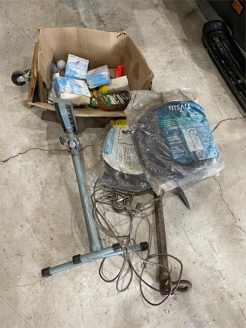 Large Hook, Roller stand, sump pipe, etc.