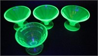 Vaseline Glass Sorbet Cups