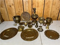 Brass Chargers, Vases, Bowls etc
