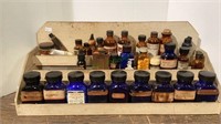 Great wooden medicine bottle display shelf with