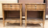 Pair French Provincial 1 drawer nightstands