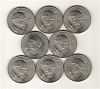 8 Uncirculated 1965 Churchill Crowns Issued by
