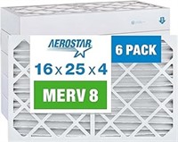 Aerostar 16x25x4 Merv 8 Pleated Air Filter, Ac