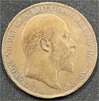 1904 - Ed one penny coin