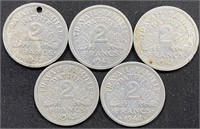 1943 - France 2 francs coins