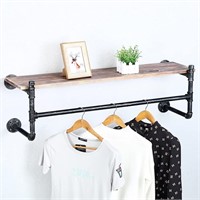 Industrial Pipe Clothing Rack Wall Mounted, 42"