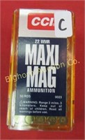 (C) Ammo: CCI 22 WMR Maxi Mag 50 Rounds in Lot