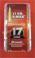 (F) Ammo: Hornady 17HMR V-Max 50 Rounds in Lot