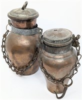 Pair Hanging Copper Water Vessels