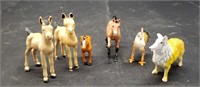 Lot of 3 vintage plastic toy horses